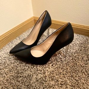 Black point toe clear heel heels